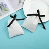 Jewelry Pouches 100pcs White Cotton Bags With Ribbon Handmade Drawstring Christmas Wedding Birthday Born Gift Packing