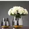 Vases Simple Transparent Glass Bottle Flower Pot Enamel Vase Living Room Arrangement Dining Table Home Decoration