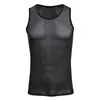 Homens Tanques Homens Undershirts Sexy Transparente Musle Elástico Colete Homem Sem Mangas Sheer Fitness T-shirt Clubwear Singlet Sports