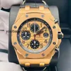 Коллекция наручных часов Часы для отдыха AP Наручные часы Royal Oak Offshore Series Мужские часы Диаметр 42 мм Прецизионная сталь Розовое золото 18 карат Джентльменские часы для отдыха Роскошные часы