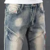 Herenjeans High Street Patchwork Man Retro Distressed Denim Shorts Broek Regular Fit Rechte zomermerk korte broek