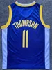 Short de maillot de basket-ball imprimé pour jeunes enfants Costume 2024 City 30 Stephen 11 Klay Andrew Curry Thompson 22 Wiggins Blanc Bleu Noir