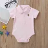 Recién nacido para bebés 0-12 meses de verano colores sólidos de polo para niña de polvo ropa de ropa de niña nacida bebies ropa esskids cxg2402291-8