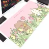 Tapis de Souris Kawaii XXL Tapis de Souris d'ordinateur 900x400 Tapis de Bureau Tapis de Clavier Fleur Rose Tapis de Gamer Doux Tapis de Souris de Bureau XXL