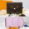 Braune Blume Rosalie Victorine Geldbörse Damen Geldbörse M41938 Kartenhalter Schlüsselanhänger Mann Designer Geldbörsen Schlüsseltasche Kartenhalter Kleine Geldbörsen Reise-Clutch-Taschen