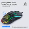 Möss highend lätt USB Wired RGB Gaming Mouse 7200DPI Honeycomb Shell Ergonomic for Computer PC Desktop Black White Pink Ny