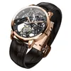 Agelocer marka tourbillon Watch Men Power Reserve 80 En İyi Marka Lüks İskelet Safir Deri Kayış Saat