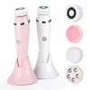 Appareils Brosse électrique de nettoyage du visage 4 en 1, sonique, exfoliant les points noirs, en Silicone, nettoyant pour le visage, raffermissement de la peau, Massage, soins de la peau, Spa à domicile