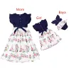 Vestidos mãe filha coisa vestidos família conjunto flor mãe bebê mamãe e me roupas moda algodão vestido feminino meninas outfits