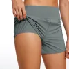 Shorts CRZ YOGA High Waisted Running Shorts for Women 4'' Liner Gym Athletic Workout Shorts with Zipper Pockets Breathable