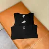 Kadınlar bluz gömlekleri kırpılmış gömlekler kadın örgü tasarımcı nakış yeleği kolsuz nefes alabilen örgü sporu 240229