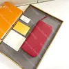 Gepersonaliseerde ritswortel voor vrouwen Designer koppeling Wallet Classic Card Holder Hoge kwaliteit Lederen damesmunten Portebeurs met doos