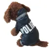 Regenmäntel, Polizei-Muster, wasserdichter Regenmantel für Hunde, Overall mit Kapuze, für Welpen, Hunde-Regenmantel, Outdoor-Kleidung, Jacke für kleine Hunde, Heimtierbedarf