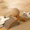 おもちゃ木製猫のスクラッチ摩耗性粉砕足のおもちゃのスクラッチボード2 in 1サイザルスクラッチ猫スクレーパー用のボールスクレーパー
