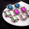 Kolczyki stadninowe Dvacaman Trendy kolorowy dhinstone dla kobiet kryształ ozdobny zieloną fuksją i jasnoróżową biżuterią