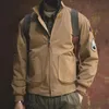 Maden M1942 Herrenjacken, braun, Militärflugbomber, Tankmantel, Vintage-Pilot-Einradjacke, Kragen, Herrenbekleidung 240228