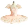 Stage Wear Rose Velours Professionnel Ballet Tutus Pancake Ballerina Costume De Fête Femmes Enfants