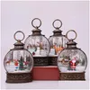 Juldekorationer 24 upplyst snö Globe Lantern Battery Operated Night Light With Hook Drop Delivery Home Garden Festiv Dhatf