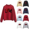 Women's Hoodies Fleece Hoodie Jacket Valentine's Day For Women Sweatshirt Love Patten Top Long Sleeved Womens Zip Up With Hood