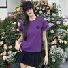 Felpe con cappuccio da donna Felpe firmate di marca 2024 T-shirt all'inizio della primavera per le donne Stile pigro Slim Logo Capelli di struzzo impiombati Maniche corte COCE