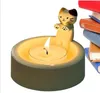 Kitten Candle Holder Cute Grilled Cat Aromatherapy Candle Holder Desktop Decorative Ornaments Birthday Gifts