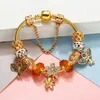 Gold Plated Luxury Bracelets Brand Designer Style Diy Crystal Plum Blossom Pendant Bracelet High Quality Love Gift Jewelry Women Charm Bracelet Wholesale