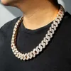 łańcuch moissanite Cuban Link Chainry Gold Gold VVS MOISSANITE Diamonds Łańcuch kubański 3D Nazwa niestandardowa List Hip Hop List Wisiant Out Sain Misisanite Wiselant