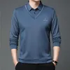 Polo à manches longues et revers complet pour homme, nouvelle tendance, faux deux tricots, Tiktok, le même Polo, automne et hiver 2024