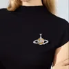Designer Saturn Dot Diamond Drip Oil Spilla in stile perla Stile europeo e americano maglione da abito in stile romanzo squisita decorazione del petto