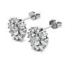 Daisini – boucles d'oreilles en argent Sterling 925, blanc parfait VVS1, diamant Moissanite de 4mm, fleur, cadeau d'anniversaire pour mère et femme