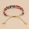 Link Bracelets Cross Border European American And Bohemian Ethnic Styles In Stock With Colorful Rice Beads Hand-woven Friendship Rope Women