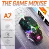 Mouse Mouse da gioco USB ottico wireless 2.4G 1600 DPI Mouse silenzioso ricaricabile retroilluminato a 7 colori per PC portatile