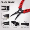 Gereedschap CRAZY SHARK 6 "Rvs Vissen Tang Split Ring Braid Cutters Crimper Hook Remover Zoutwaterbestendig Vistuig Tool