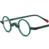 Occhiali da sole Cubojue Piccoli rotondi 33mm Occhiali da lettura da uomo Occhiali da vista da donna Montatura da uomo Anti riflesso blu 150 250 450 500 Diottrie Verde