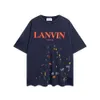 Fashion Brand New lanvis Alphabet Print Short Sleeve Speckle Color Dot Fashion Couple T-shirt