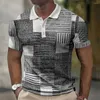 Men's Polos Summer Polo Shirts Panel Plaid Printed Retro Men Clothing Loose Breathable Oversized Shirt Street Tops Casual Short Sleeve