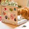 スクラッチャー猫のスクラッチラップトップはふわふわした「マウス」インタラクティブなおもちゃ、ソーシャルメディアの子猫のおもちゃの猫のスクラッチパッドの上の足