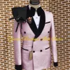 Men's 2 Pieces Suit Floral Set Double Breasted Shawl Lapel Jacket Formal Blazer Pants for Wedding Prom Dinner Party