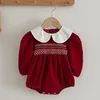 Robes de noël pour filles, vêtements de sœur, combinaison en velours, manches volantes, broderie, robe de princesse pour fête d'anniversaire de 1 an, pour bébé, enfants