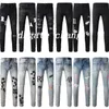 Mens designer purple jeans pants black skinny stickers light wash ripped motorcycle rock revival joggers true religions men High quality brand trousers Amirs jeans