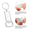 Voorkeur Sublimation Party Blank bierflesopener Keychain Metal Heat Transfer Corkscrew Key Ring Huishouden Keukengereedschap 4.23