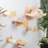 スクラッチャー猫の壁の登山家具猫用木製の棚パーチアクティビティ猫の木スクレーパーステアディーウォールマウントキャットクライミングフレーム