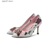 Robe chaussures mezereon mariage sexy talons hauts sans lacet pompes en cuir imprimé bout pointu nouveauté talon cristaux dames sweeth24229