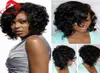 Siyah Kadınlar İçin Kısa İnsan Saçlı Peruklar Malezya Kıvırcık Kesme Bob Tam Dantelli Peruklar Doğal saç çizgisi Glueless Dantel Ön Kıvırcık Bob7951342