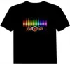 Aktywowany dźwięk bawełniany bawełniany Tshirt w górę i w dół migający wyrównanie el t shirt men for Rock Disco Party DJ Trend Trend6995713