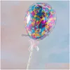 Andere festliche Partyzubehör 7 stücke Pailletten Ballons Kuchen Topper Kreative Konfetti Stecker Geburtstag Dekorative Pailletten Ballon für Dr Dhdnq