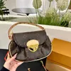 24SS Kobiet luksusowy projektantka Sunset Ingot Bag z przedłużonym paskiem dla kobiet worka na ramię Crossbody torebka 27 cm