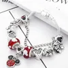 Hot Brand Bracelet Women Cartoon Glass Jewelry Silver Plated Diy Beaded Bracelet Boutique Girl Classic Design Couple Love Gift Bracelet Factory Wholesale