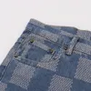 Jeans da uomo Pantaloni firmati Pantaloni a scacchiera classici pantaloni dritti casual larghi di marca di moda americana di lusso leggero