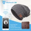 Hoparlörler Unisex Bluetooth Uyumlu Beanie 5.0 Kablosuz Spor Kulaklıkları ile Akıllı Şapka Örgü Hoparlör Kapağı Benzersiz Hediyeler, Yerleşik Mikrofon
